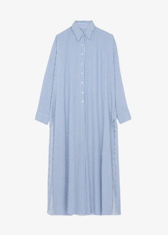 Clothing Women The Frankie Shop Avery Fluid Shirt Dress 8211 WhiteBlue Stripe