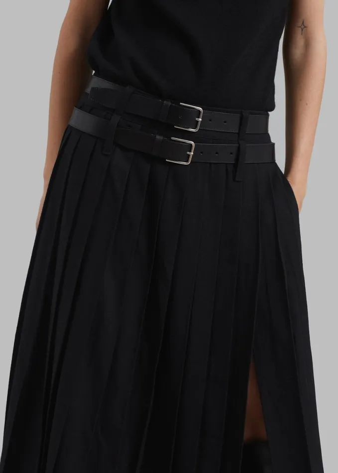 Clothing Women The Frankie Shop Bailey Long Pleated Skirt 8211 Black