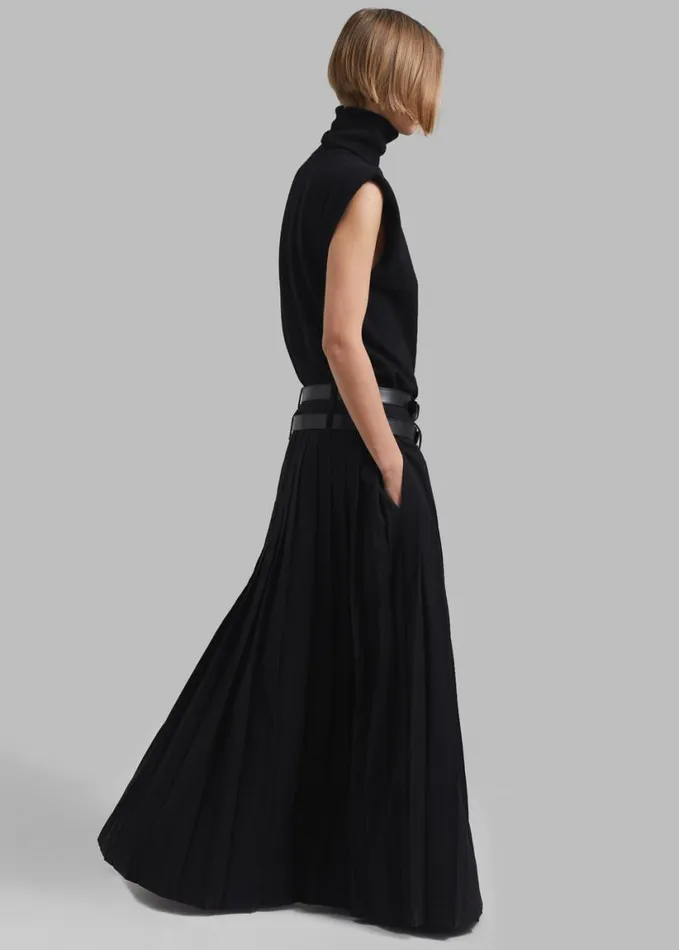 Clothing Women The Frankie Shop Bailey Long Pleated Skirt 8211 Black