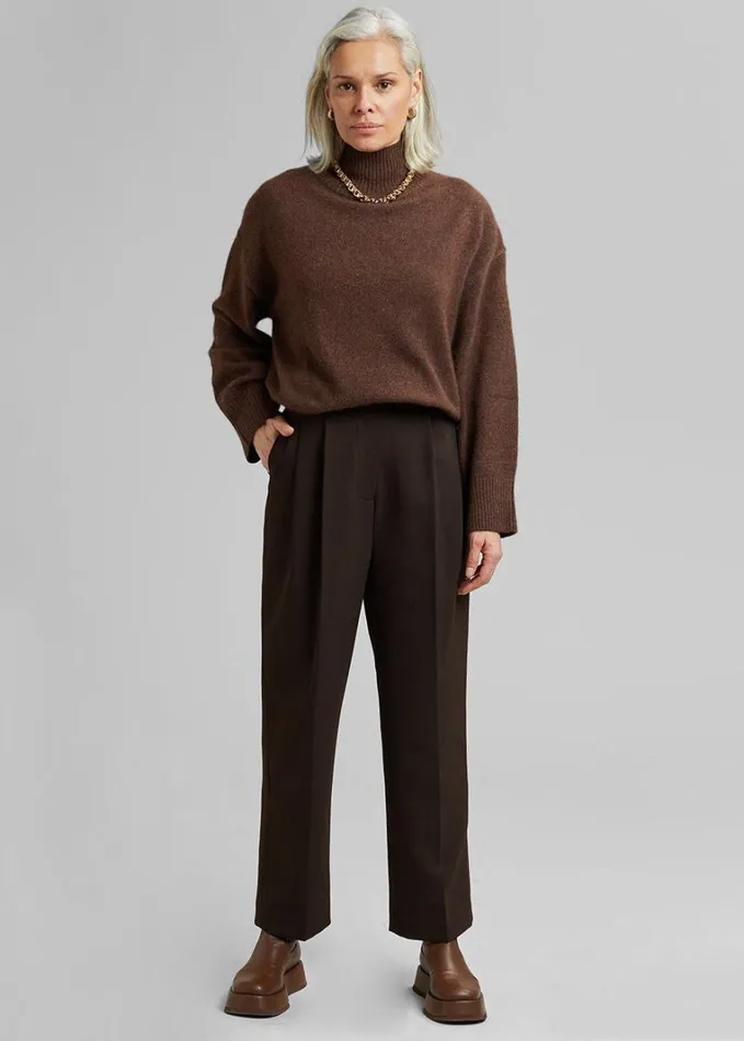 Clothing Women The Frankie Shop Bea Suit Pants 8211 Dark Espresso