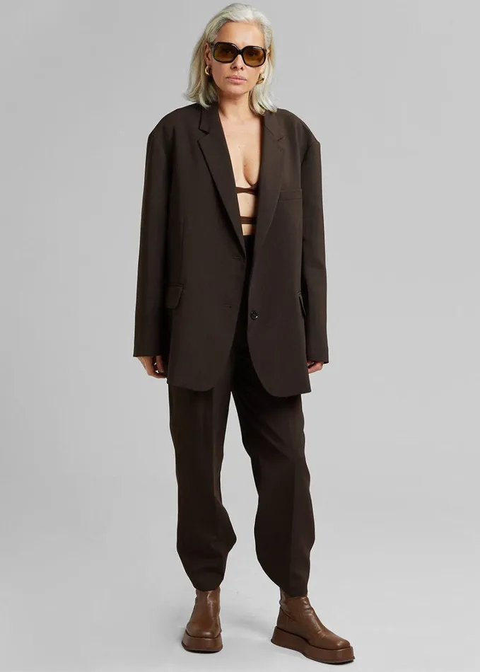 Clothing Women The Frankie Shop Bea Suit Pants 8211 Dark Espresso