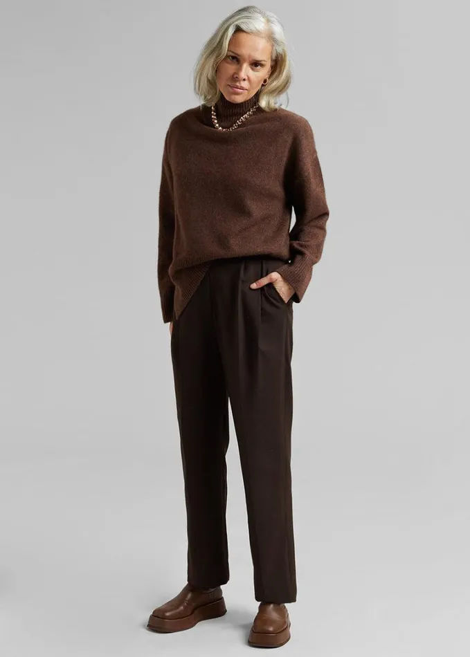 Clothing Women The Frankie Shop Bea Suit Pants 8211 Dark Espresso