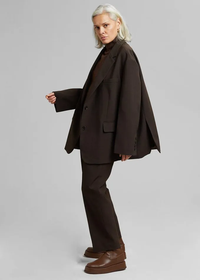 Clothing Women The Frankie Shop Bea Suit Pants 8211 Dark Espresso