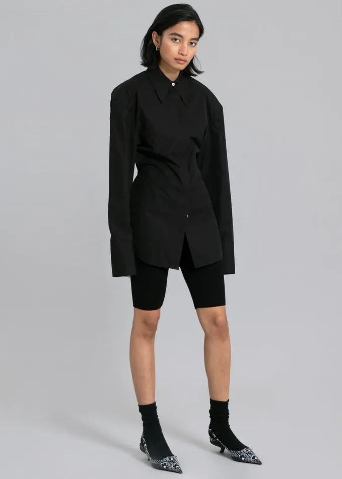 Clothing Women The Frankie Shop Bec Padded Shirt 8211 Black