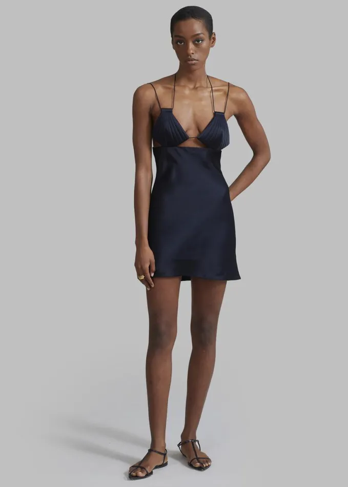 Clothing Women The Frankie Shop Bevza Mermaid Mini Dress 8211 Dark Ink Navy