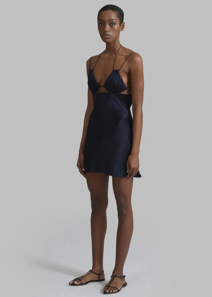 Clothing Women The Frankie Shop Bevza Mermaid Mini Dress 8211 Dark Ink Navy