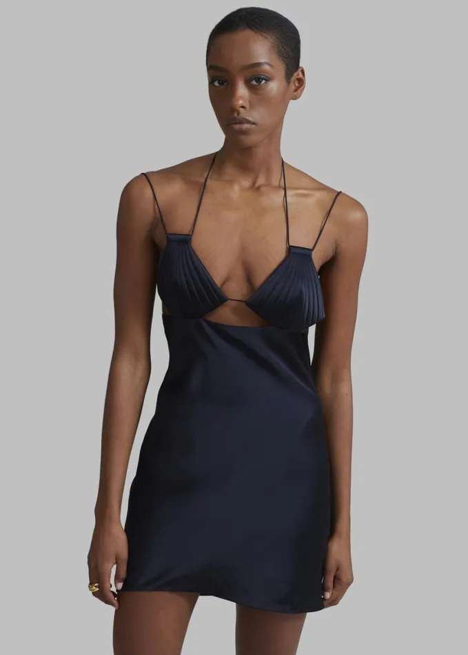 Clothing Women The Frankie Shop Bevza Mermaid Mini Dress 8211 Dark Ink Navy