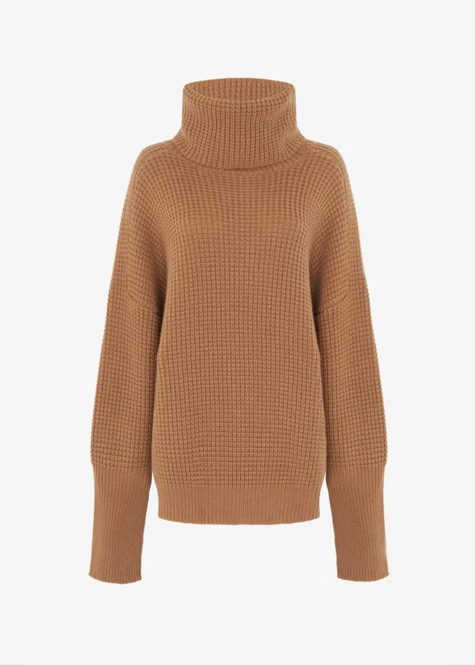 Clothing Women The Frankie Shop Bex Wool Hooded Turtleneck 8211 Camel