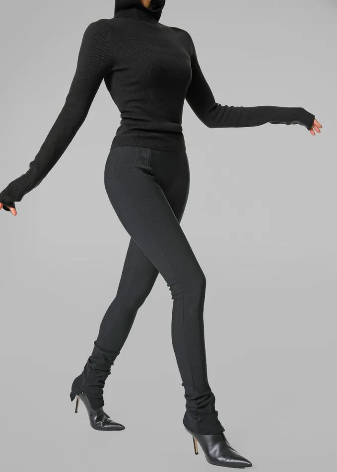 Clothing Women The Frankie Shop Brandi Knit Hoodie Top 8211 Black