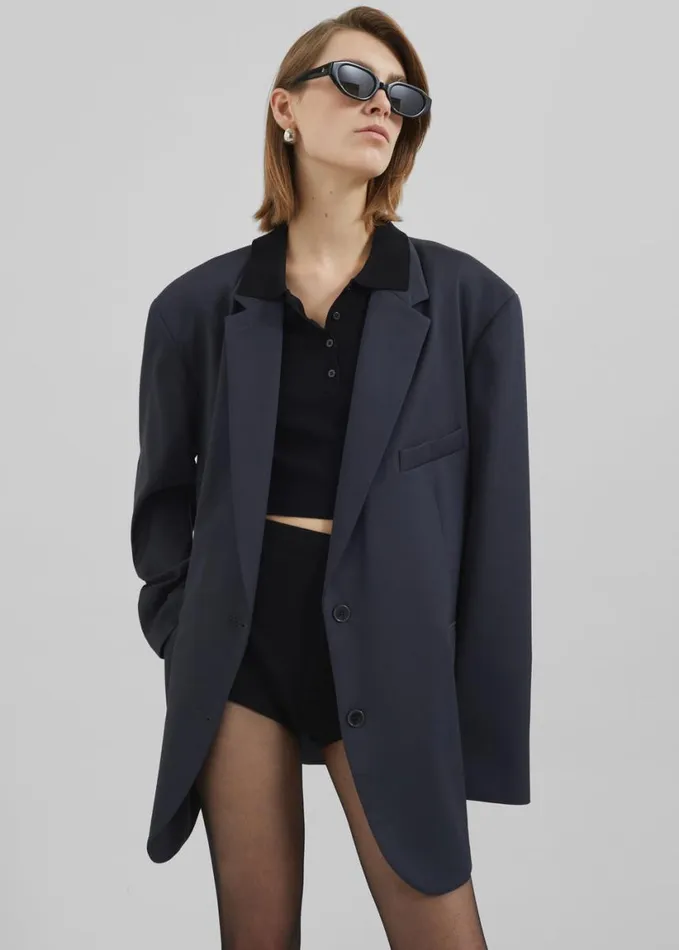 Clothing Women The Frankie Shop Brera Blazer 8211 Navy