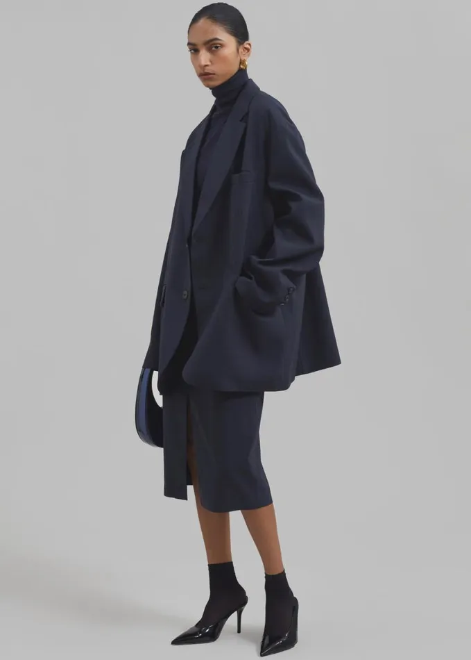 Clothing Women The Frankie Shop Brooklyn Blazer 8211 Navy