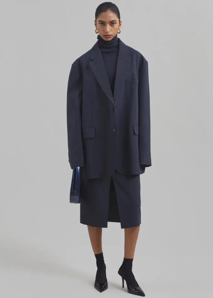 Clothing Women The Frankie Shop Brooklyn Blazer 8211 Navy