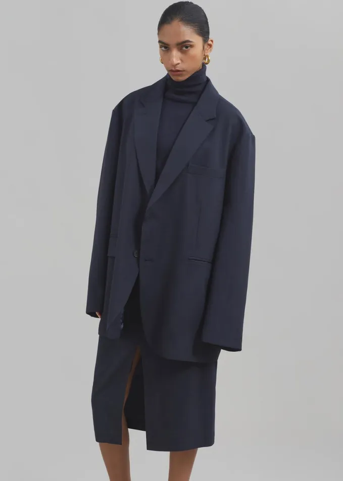 Clothing Women The Frankie Shop Brooklyn Blazer 8211 Navy