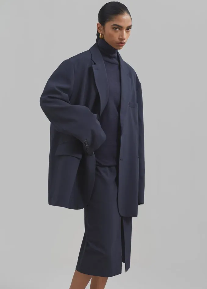 Clothing Women The Frankie Shop Brooklyn Blazer 8211 Navy