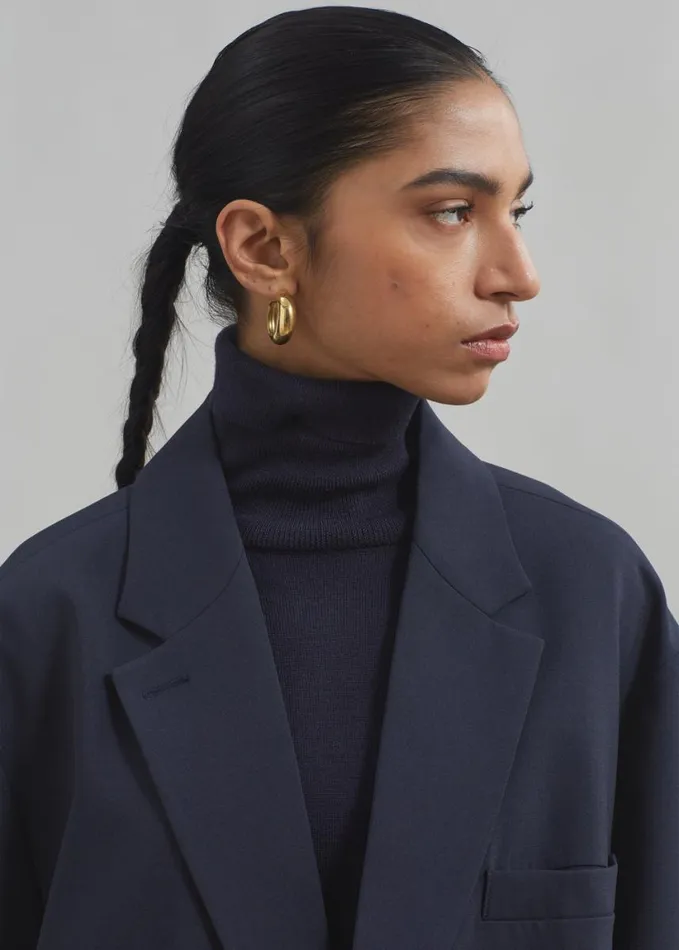 Clothing Women The Frankie Shop Brooklyn Blazer 8211 Navy