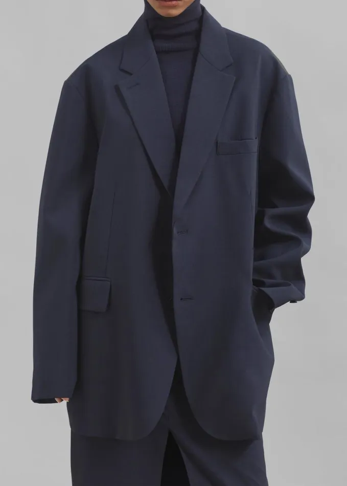Clothing Women The Frankie Shop Brooklyn Blazer 8211 Navy