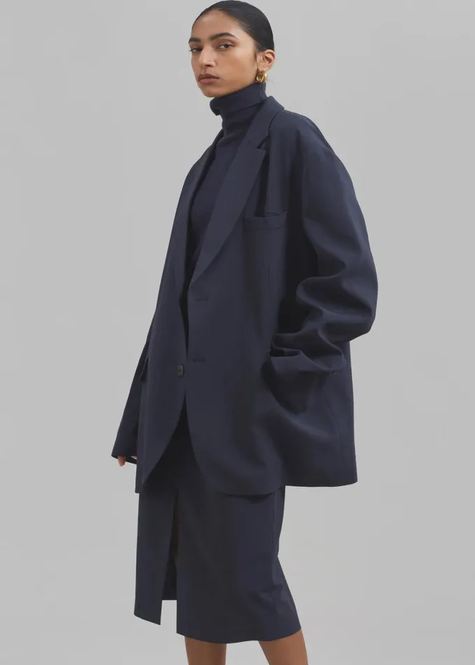 Clothing Women The Frankie Shop Brooklyn Blazer 8211 Navy
