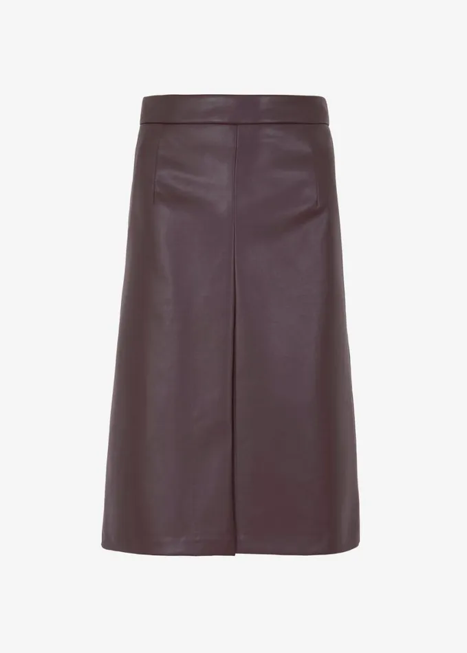 Clothing Women The Frankie Shop Brooklyn Faux Leather Midi Skirt 8211 Burgundy