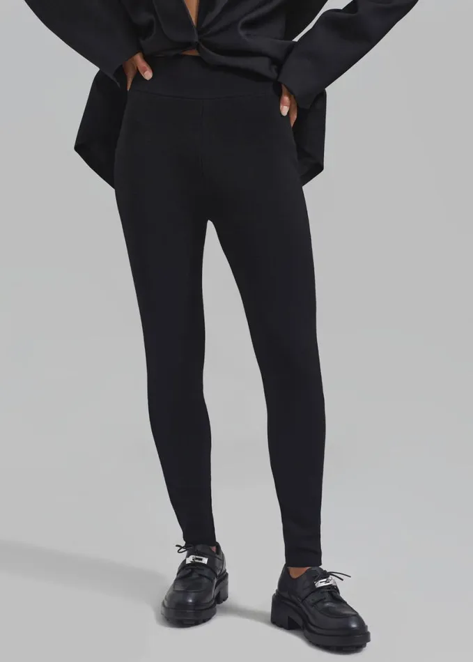 Clothing Women The Frankie Shop Cara Knit Leggings 8211 Black