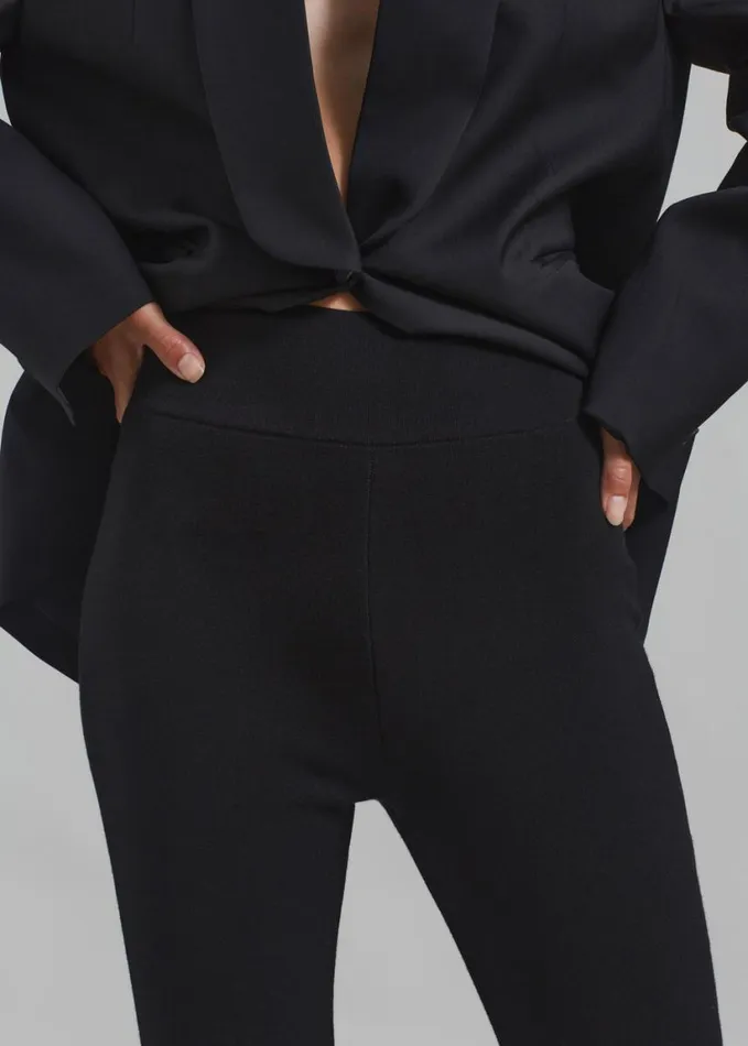 Clothing Women The Frankie Shop Cara Knit Leggings 8211 Black