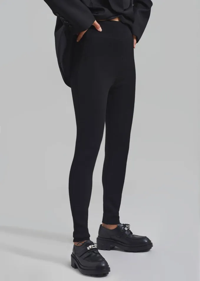 Clothing Women The Frankie Shop Cara Knit Leggings 8211 Black