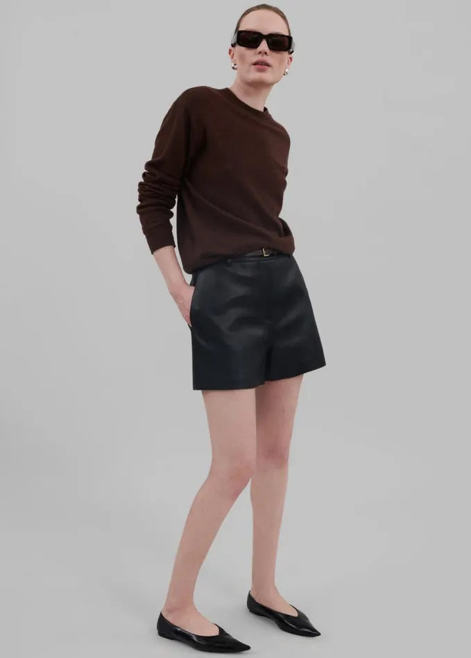 Clothing Women The Frankie Shop Cassie Faux Leather Mini Shorts 8211 Black