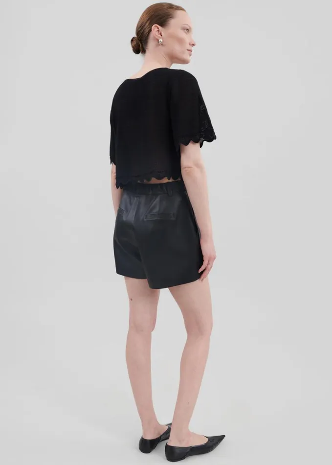 Clothing Women The Frankie Shop Cassie Faux Leather Mini Shorts 8211 Black