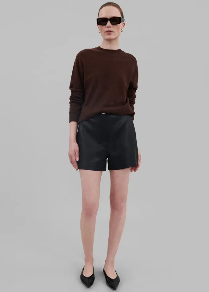Clothing Women The Frankie Shop Cassie Faux Leather Mini Shorts 8211 Black