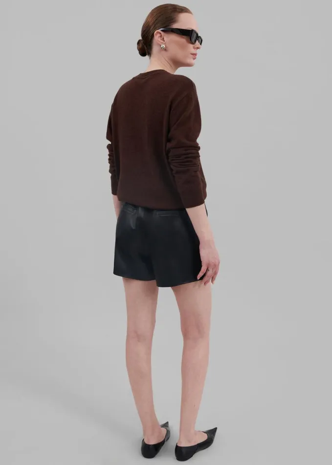 Clothing Women The Frankie Shop Cassie Faux Leather Mini Shorts 8211 Black
