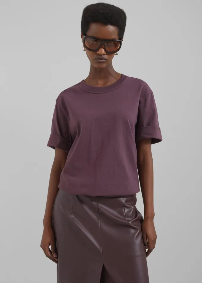 Clothing Women The Frankie Shop Cece TShirt 8211 Burgundy
