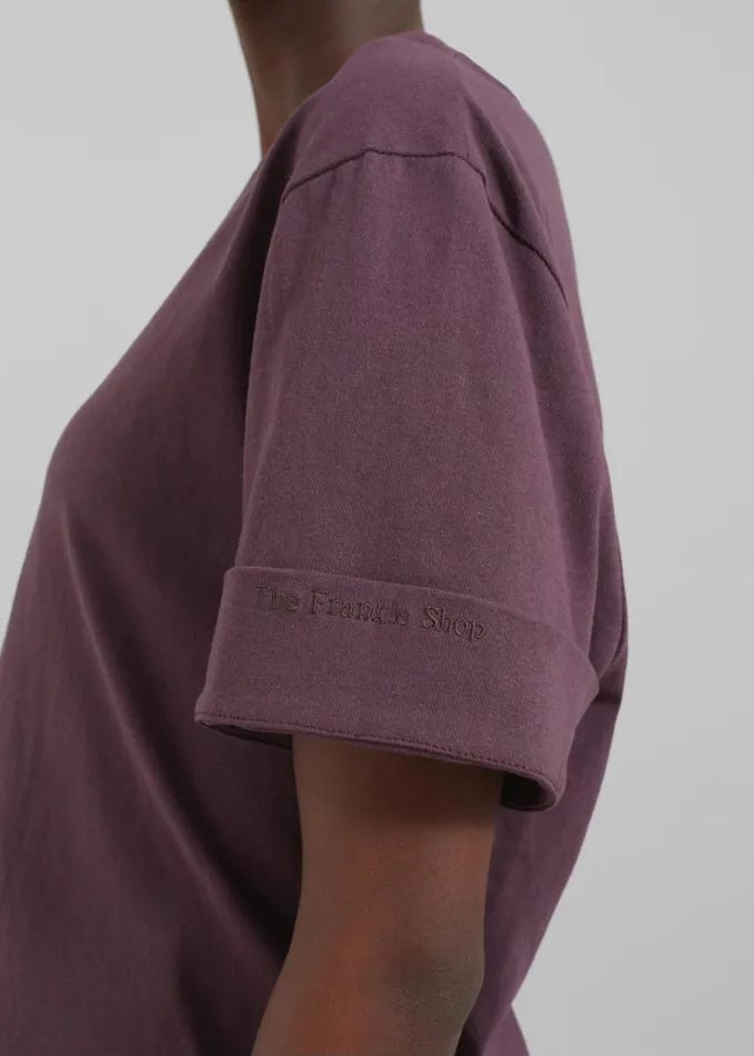 Clothing Women The Frankie Shop Cece TShirt 8211 Burgundy