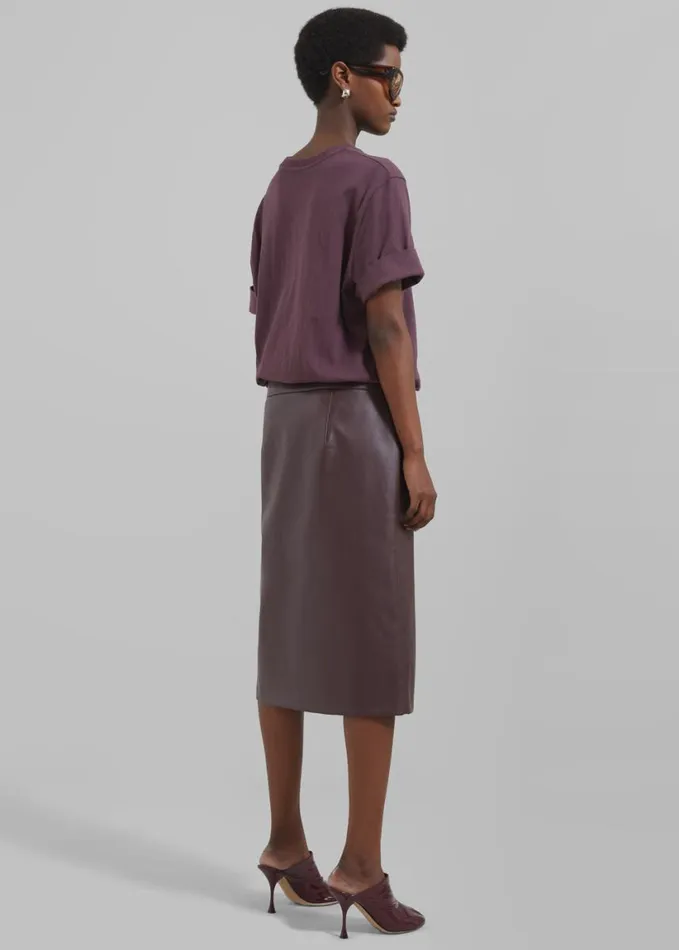 Clothing Women The Frankie Shop Cece TShirt 8211 Burgundy