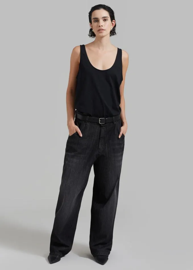 Clothing Women The Frankie Shop Charleston Oversized Jeans 8211 Grey