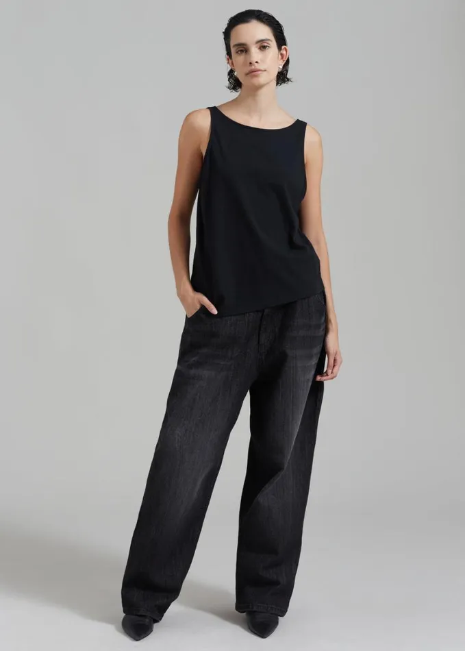 Clothing Women The Frankie Shop Charleston Oversized Jeans 8211 Grey