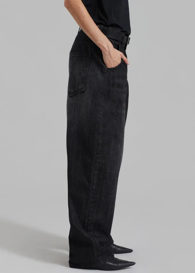 Clothing Women The Frankie Shop Charleston Oversized Jeans 8211 Grey