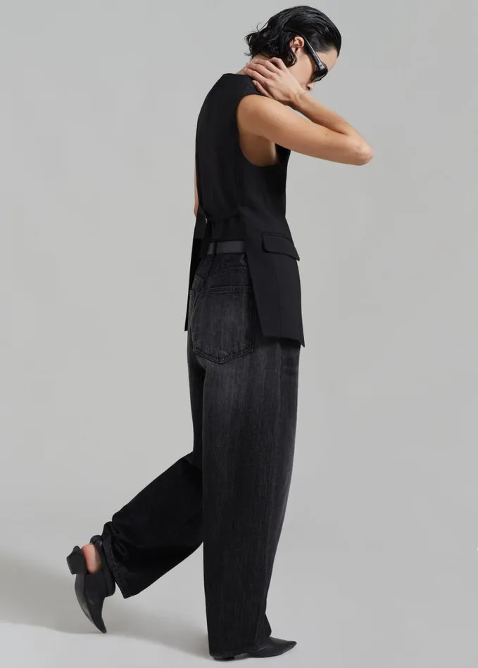 Clothing Women The Frankie Shop Charleston Oversized Jeans 8211 Grey