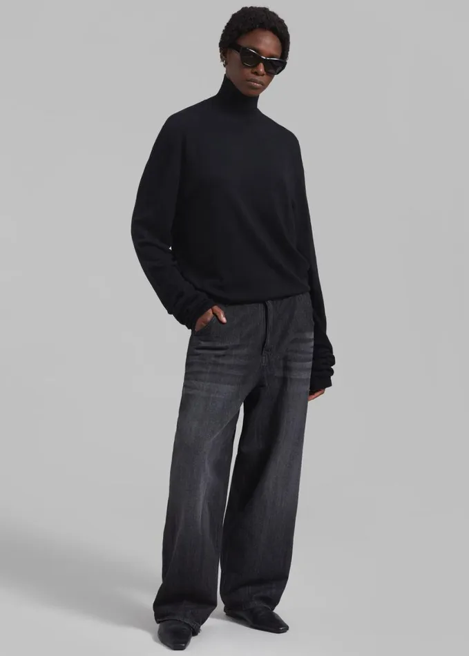 Clothing Women The Frankie Shop Charleston Oversized Jeans 8211 Grey