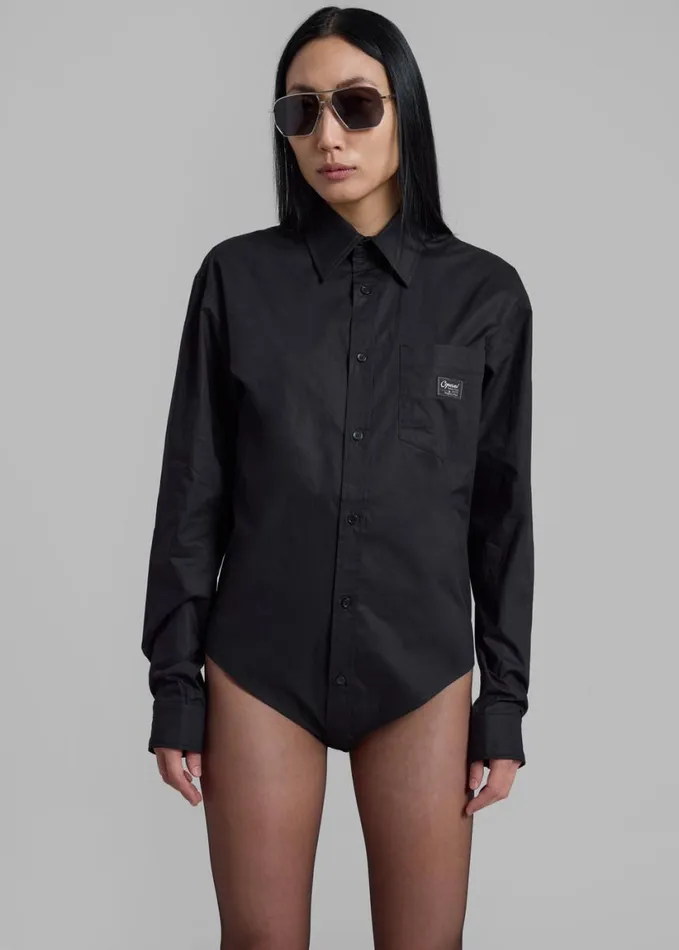 Clothing Women The Frankie Shop Coperni Body Poplin Shirt 8211 Black