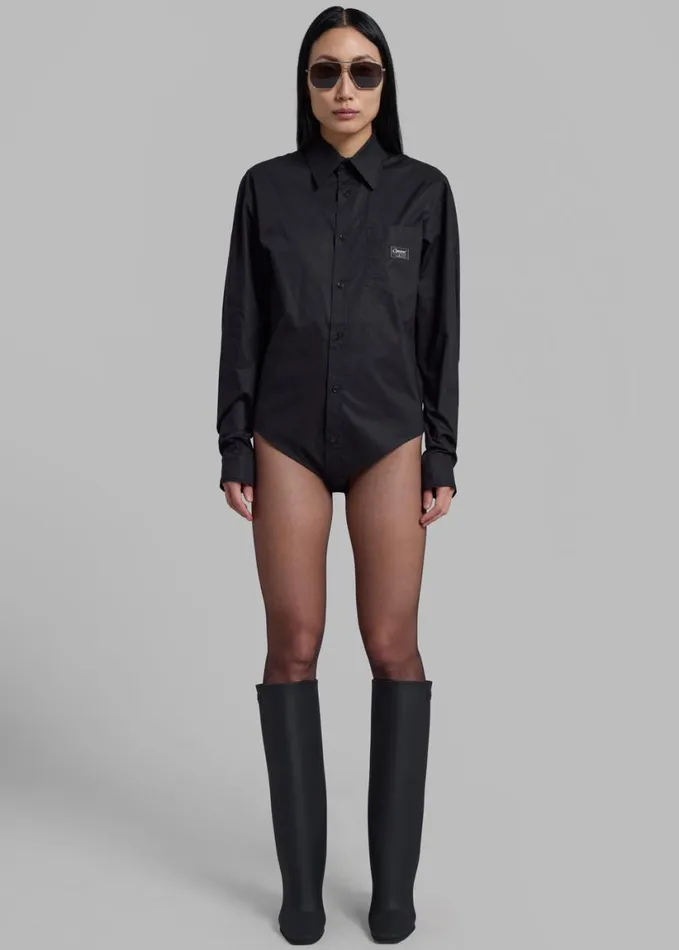 Clothing Women The Frankie Shop Coperni Body Poplin Shirt 8211 Black