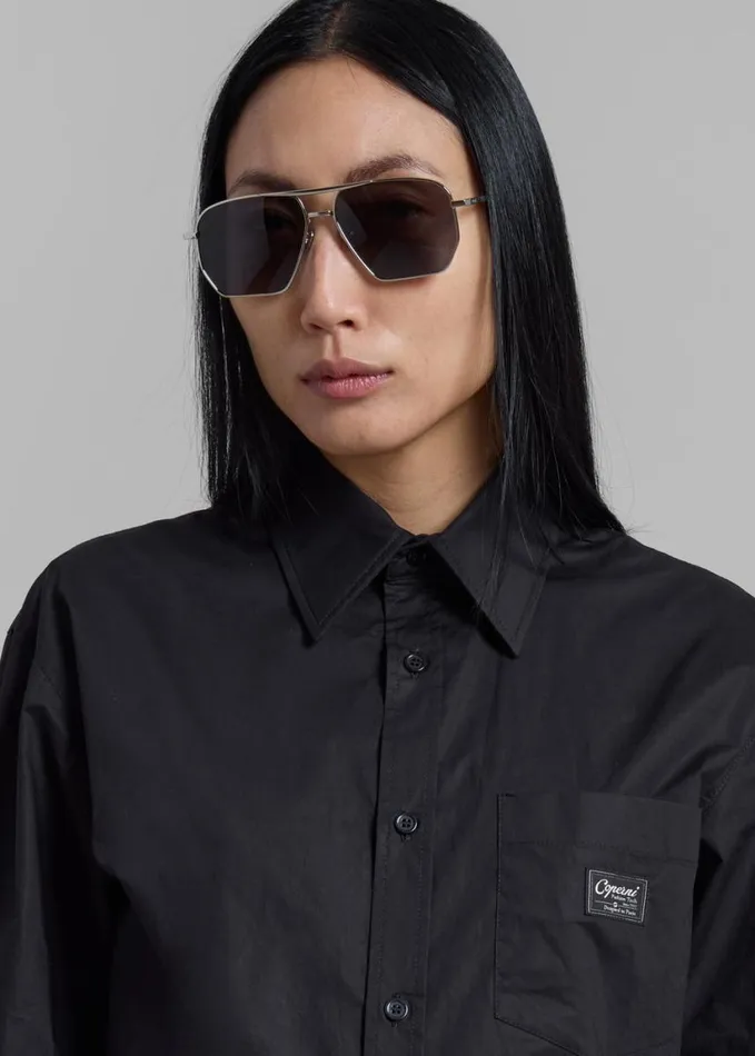 Clothing Women The Frankie Shop Coperni Body Poplin Shirt 8211 Black