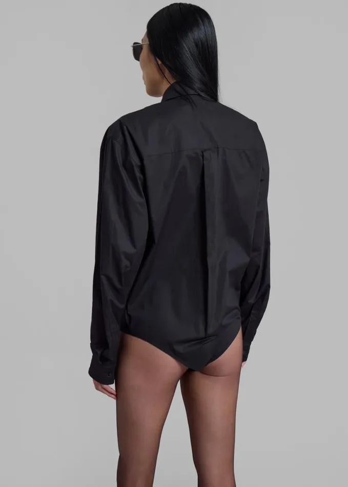 Clothing Women The Frankie Shop Coperni Body Poplin Shirt 8211 Black