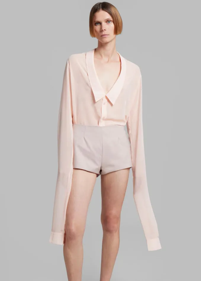 Clothing Women The Frankie Shop Coperni Open Collar Shirt 8211 Peach