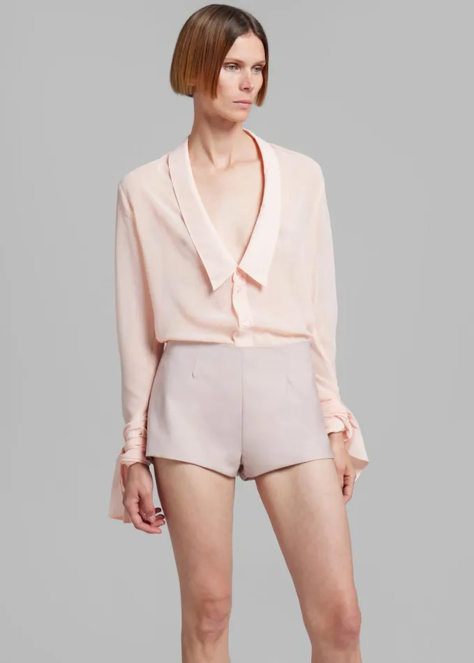 Clothing Women The Frankie Shop Coperni Open Collar Shirt 8211 Peach