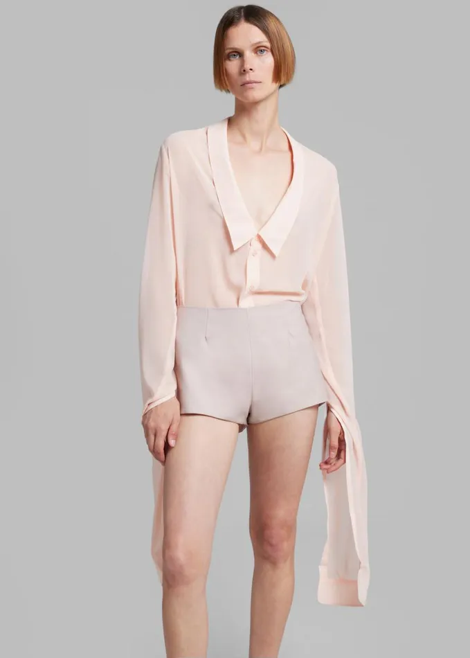 Clothing Women The Frankie Shop Coperni Open Collar Shirt 8211 Peach