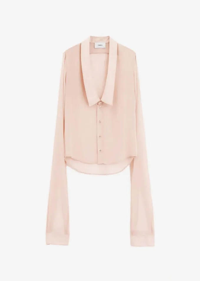 Clothing Women The Frankie Shop Coperni Open Collar Shirt 8211 Peach