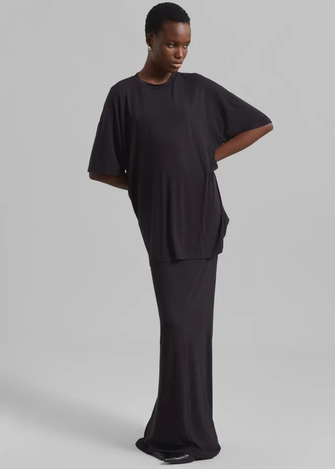 Clothing Women The Frankie Shop Ella Boxy Tee 8211 Dark Plum