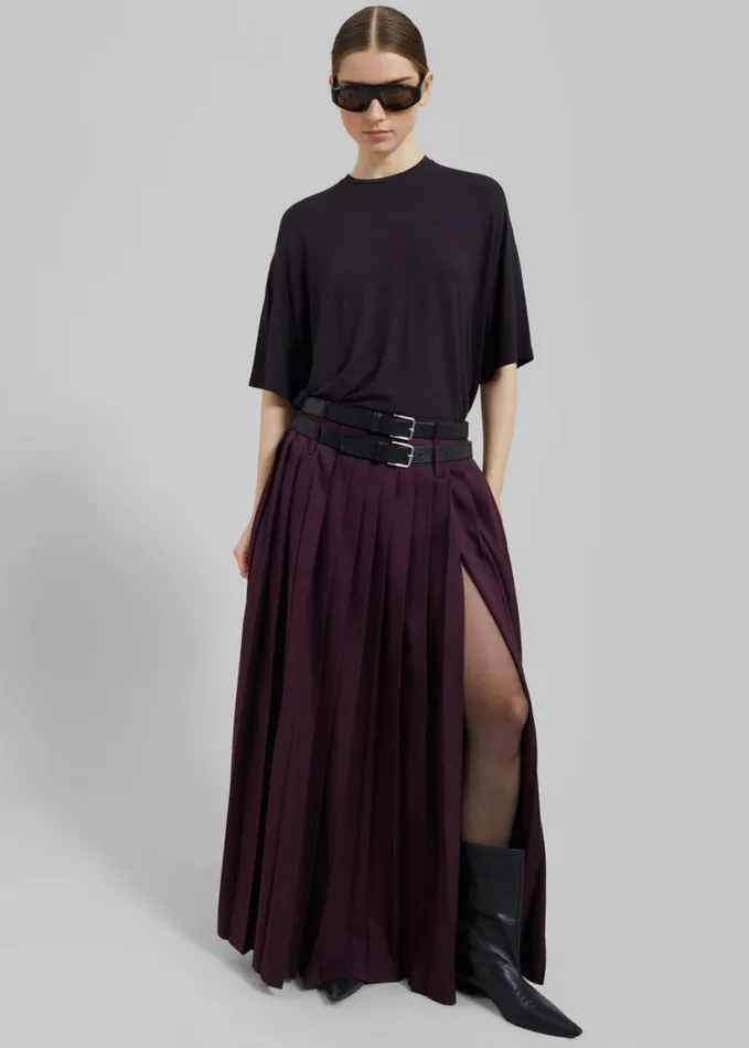 Clothing Women The Frankie Shop Ella Boxy Tee 8211 Dark Plum