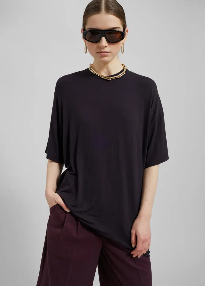 Clothing Women The Frankie Shop Ella Boxy Tee 8211 Dark Plum