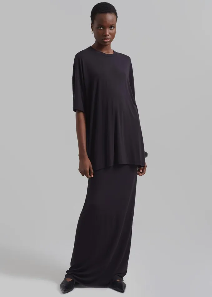 Clothing Women The Frankie Shop Ella Boxy Tee 8211 Dark Plum