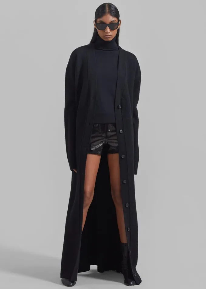 Clothing Women The Frankie Shop Emi Long Knit Cardigan 8211 Black